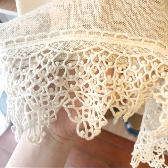 Lace Detail Cream Sweater - Picture 2 of 2